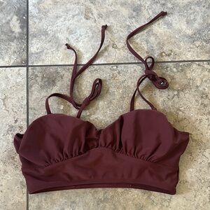 Rust Dark Red Halter Bikini Top